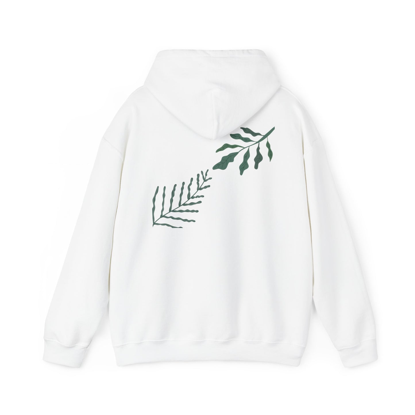 Hooded Sweatshirt - Nature-Inspired Print with Interlocking Branches Design