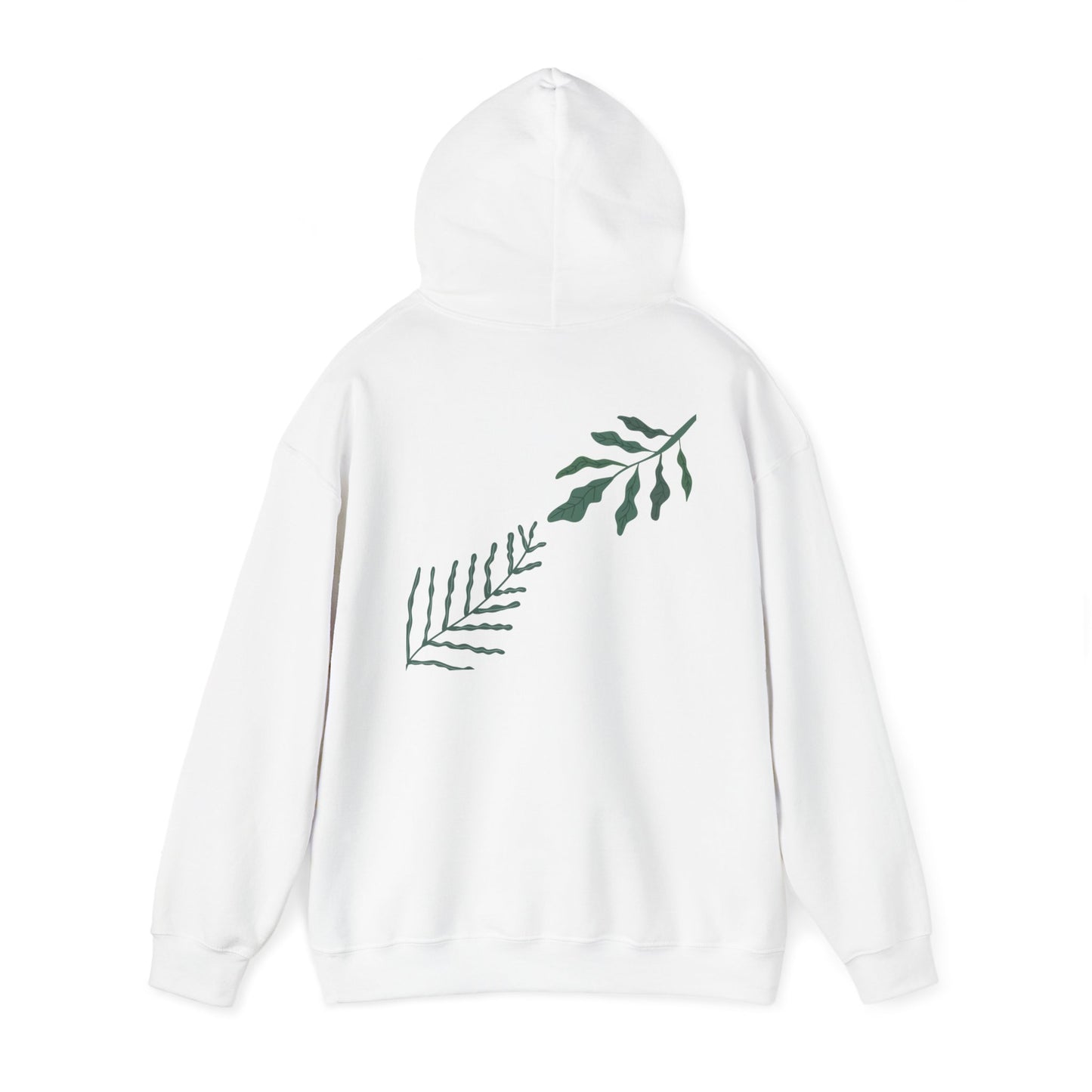 Hooded Sweatshirt - Nature-Inspired Print with Interlocking Branches Design